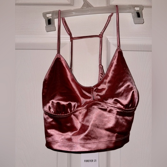 NWT Forever 21 women’s pink silky bralette bra XL lingerie - Picture 1 of 6